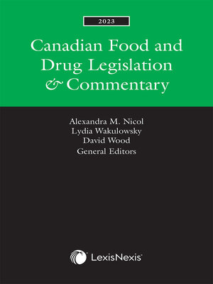 cover image of Canadian Food and Drug Legislation & Commentary
